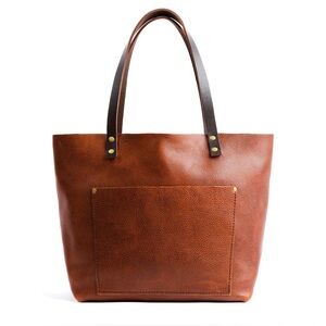 Portland Leather oversized tote bag in nutmeg leather